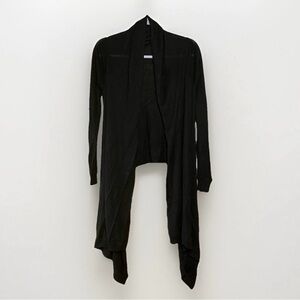 KINROSS 100% Cashmere Black Cardigan Sweater Open Front Long Sleeve Size S